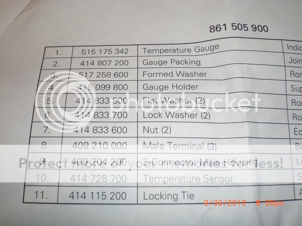 How To Install BRP Water Temperature Gauge w/pics SkiDoo